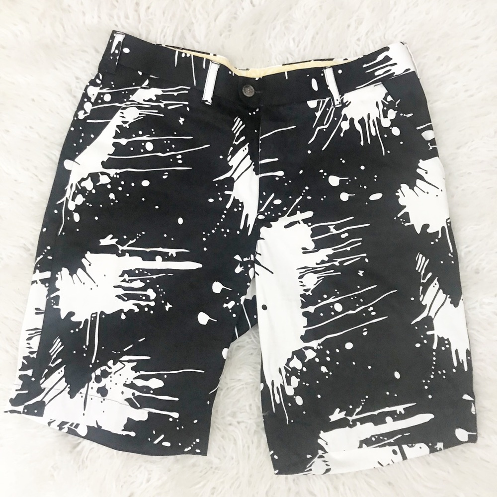 Loudmouth Black and White Splatter Men Shorts
